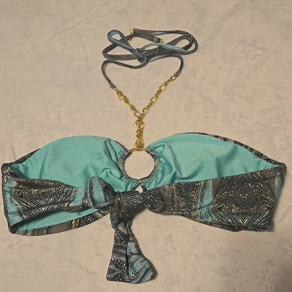NWT Bellissima halter bikini top with O-ring and Gree Medallion